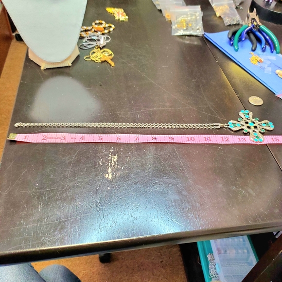 Big blue cross necklace - Picture 4 of 4